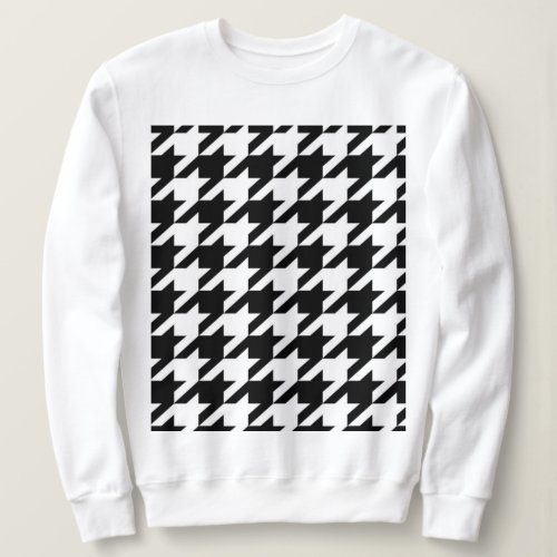 chic geometric black and white houndstooth pattern sweatshirt