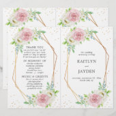 Chic Geometric Gold Foil Floral Wedding (Front/Back)