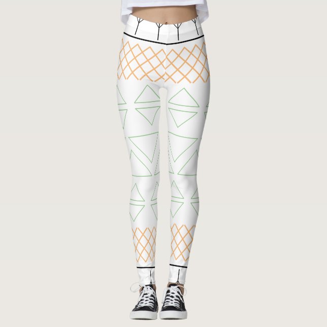 Chic Geometric Pattern Print Leggings (Front)