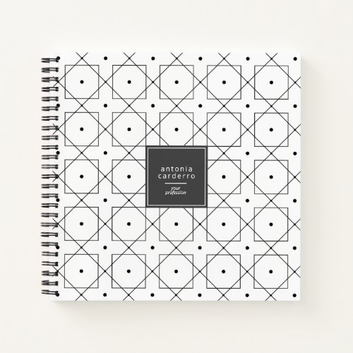 Chic Geometric Pattern Squared BlackWhite ID799 Notebook