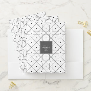 Chic Geometric Pattern Squared Black/White ID799 Pocket Folder