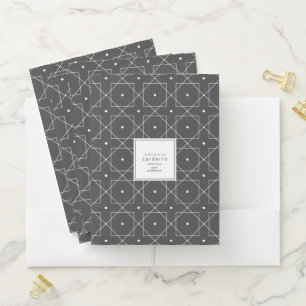 Chic Geometric Pattern Squared White/Black ID799 Pocket Folder