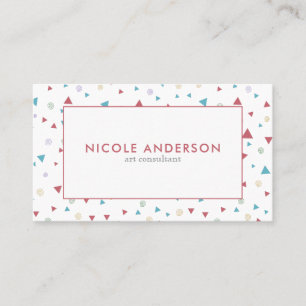 Chic Geometric Triangle and Swirls Business Card