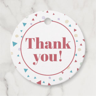 Chic Geometric Triangle and Swirls Thank You Favor Tags