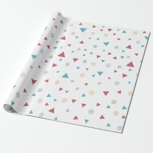 Chic Geometric Triangle and Swirls Wrapping Paper
