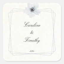 Chic Geometric Watercolor Anemone Floral Wedding