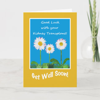 Chic Get Well Card, Kidney Transplant, Daisies Card