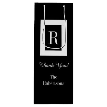 Chic Gift Bag_"thank You!" Black/white Wine Gift Bag by GiftMePlease at Zazzle