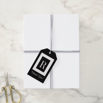 Chic Gift Tag_"thank You!" Modern Black & White Gift Tags by GiftMePlease at Zazzle
