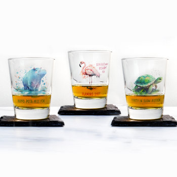 Chic Gift Watercolor Green Turtle - Shot Glass by EnjoyDesigning at Zazzle