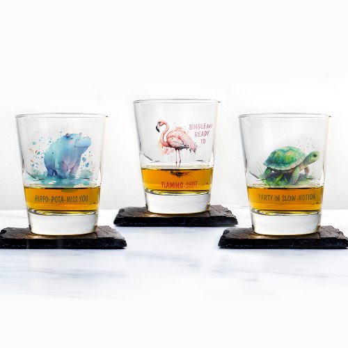 Chic Gift Watercolor Green Turtle _ Shot glass