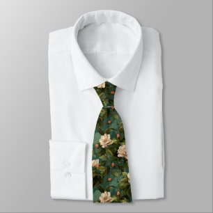 Chic Gifts For Dad Gardenias Floral Neck Tie