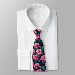 Chic Gifts For Father Carnation Floral Neck Tie
