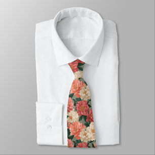 Chic Gifts For Him Peonies Neck Tie