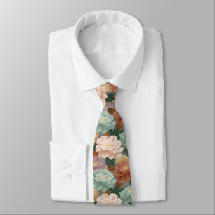 Chic Gifts For Men Peonies Neck Tie