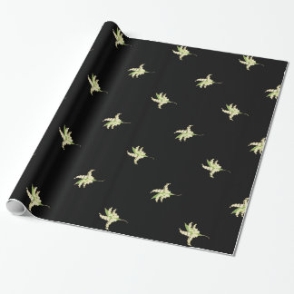 Chic Giftwrap, Lilies of the Valley on Black Wrapping Paper