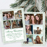 Chic Gingham Christmas Custom 9 Photo Collage Holiday Card<br><div class="desc">Perfect cute card for a fun holiday greeting! Hand made art for you! FULLY CUSTOMIZABLE! Click on “Personalize” above to edit the text on the front and add your own photos to the front and back. Click "edit using design tool" to adjust the fonts, colors and placements. (check my shop...</div>