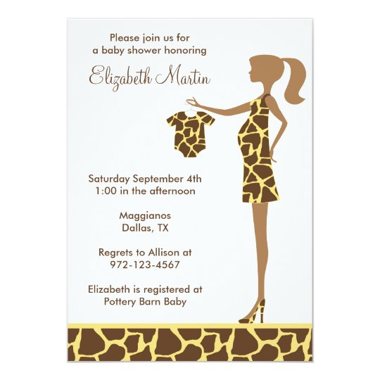 Giraffe Print Baby Shower Invitations 10