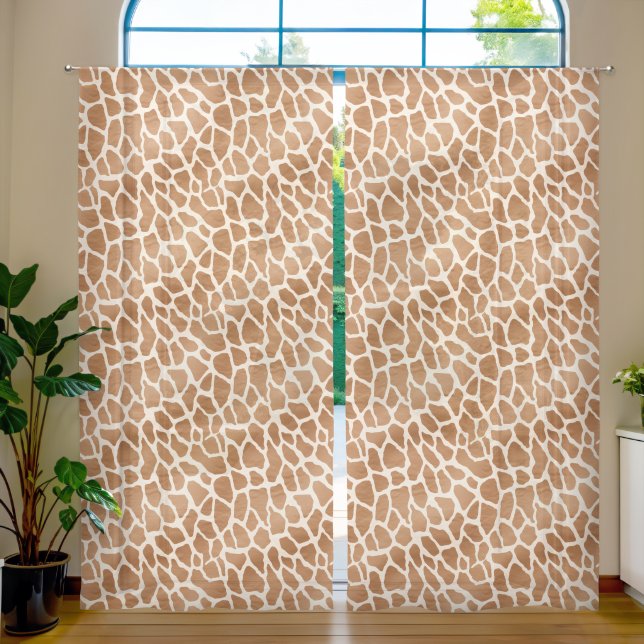 Chic Giraffe Print Sheer Curtains (Living Room)