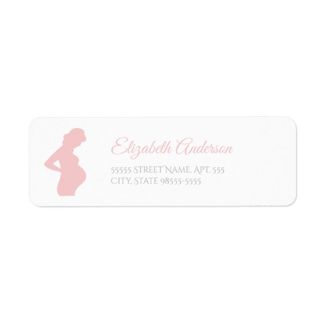 Chic Girl Baby Shower Pregnant Woman Baby Bump Label (Front)