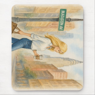 Chic Girl on Madison Ave in NYC Mouse Pad