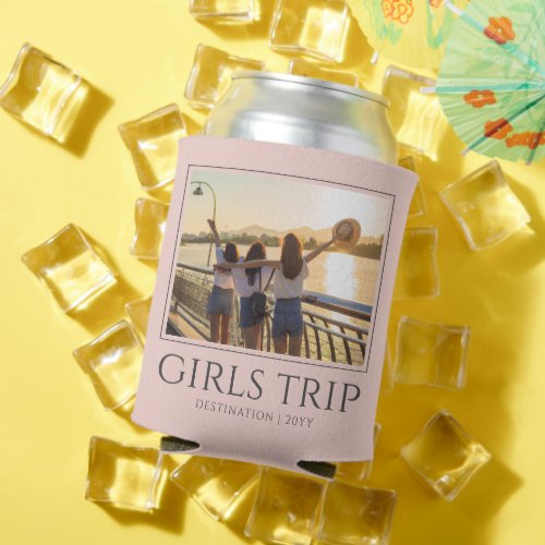 Chic Girls Trip  Girls weekend Custom Photo Can Cooler