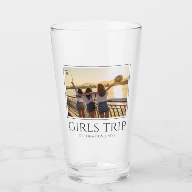Chic Girls Trip | Girls weekend Custom Photo Glass (Front)