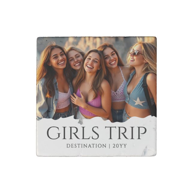 Chic Girls Trip | Girls weekend Custom Photo Stone Magnet (Front)