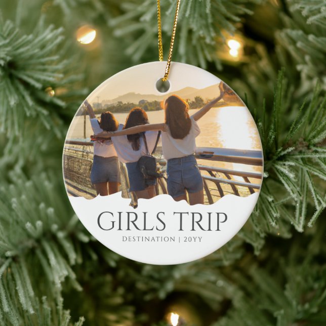 Chic Girls Trip | Girls weekend Photo Ceramic Ornament (Tree)