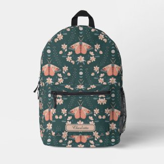 Chic Girly Boho Floral Luna Moth Daisy Floral