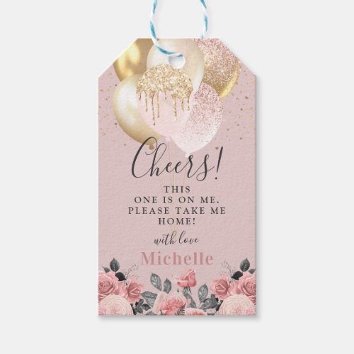 Chic Girly Cheers Thank You Favor  Gift Tags