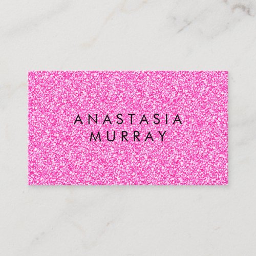 Chic Girly  Glam Black Hot Pink Glitter Sparkles Business Card