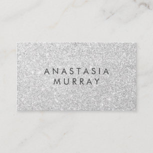 Chic, Girly & Glam Gray Silver Glitter Sparkles Business Card