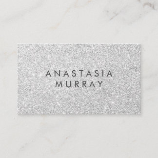 Chic, Girly & Glam Gray Silver Glitter Sparkles Business Card