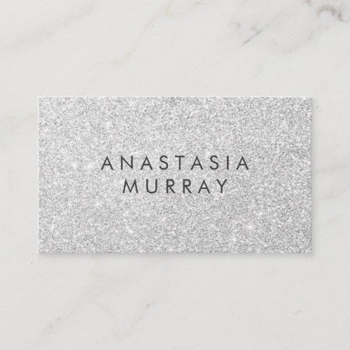 Chic Girly  Glam Gray Silver Glitter Sparkles Business Card