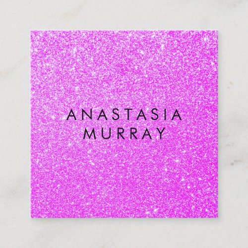 Chic Girly  Glam Lilac Purple Glitter Sparkles Square Business Card