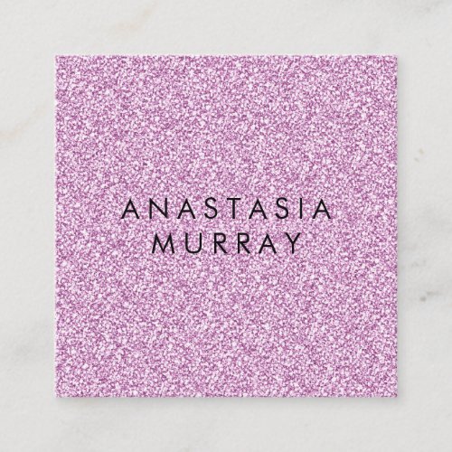 Chic Girly  Glam Lilac Purple Glitter Sparkles Square Business Card