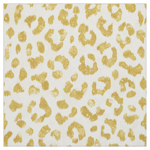 Chic girly glitter gold cheetah print pattern fabric