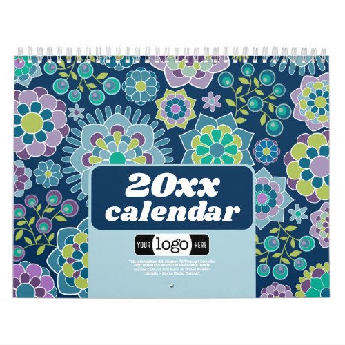 Chic Girly Patterns _ Business Logo Gift Calendar