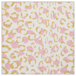 Chic girly pink and gold cheetah print pattern fabric