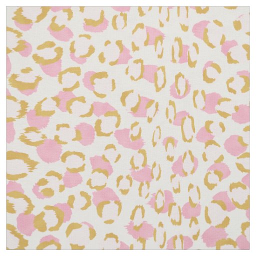 Chic girly pink and gold cheetah print pattern fabric