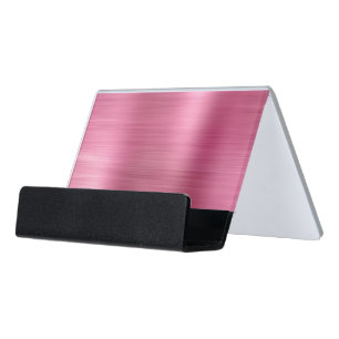 Chic Girly Pink Desk Business Card Holder