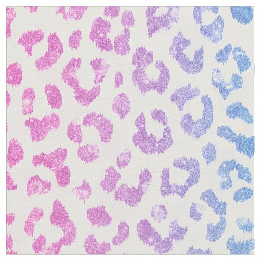 Chic girly pink glitter cheetah print pattern fabric