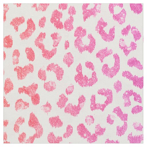 Chic Y Pink Glitter Cheetah Print Pattern Fabric Zazzle