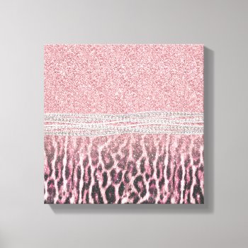 Chic Girly Pink Leopard Animal Print Glitter Image by Trendy_arT at Zazzle
