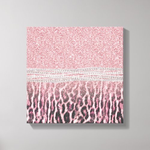 Chic Girly Pink Leopard animal print Glitter Image