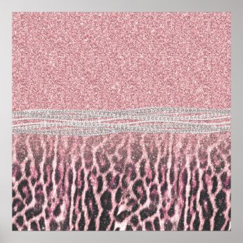 Chic Girly Pink Leopard Animal Print Glitter Image by Trendy_arT at Zazzle