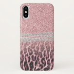 Chic Girly Pink Leopard Animal Print Glitter Image Iphone X Case at Zazzle