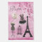 Chic Girly Pink Paris Fashion Kitchen Towel