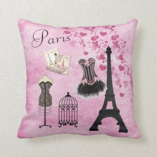 Womans Elegant Classy Pink Black Pillows Decorative Throw